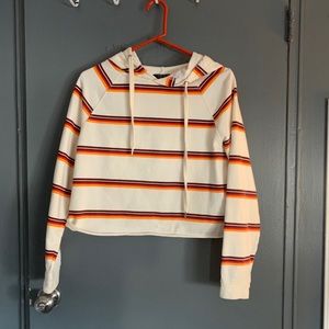 Striped Cropped Hoodie